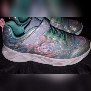 Skechers S- Lights Slip On Light Up Sneakers Girls Size 3